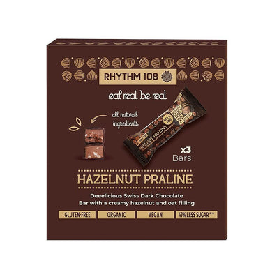 RHYTHM108 Hazelnut Praline Chocolate Bar - Multi Pack  3 x 33g