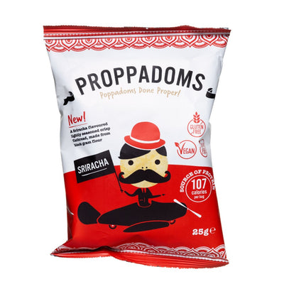 Family Secret Proppadoms Sriracha 25g (Pack of 12)