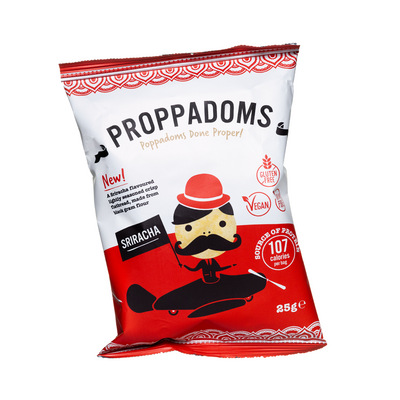 Proppadoms Sriracha 25g (Pack of 12)