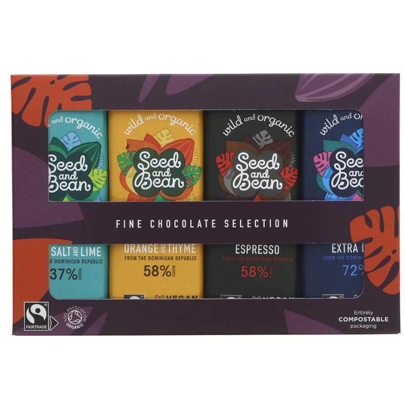 Seed & Bean Organic Mini Bar Gift Set 4x25g (Pack of 10)