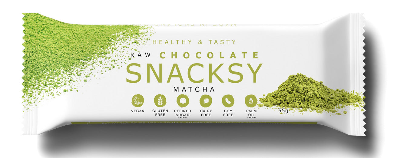 Snacksy Raw Chocolate Matcha Bar 55g (Pack of 12)