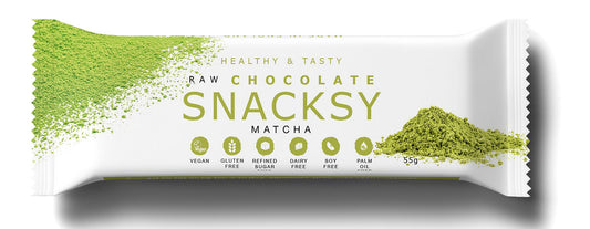 Snacksy Raw Chocolate Matcha Bar 55g (Pack of 12)