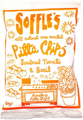 Soffle's Pitta Chips Sundried Tomato & Basil Pitta Chips 165g (Pack of 9)
