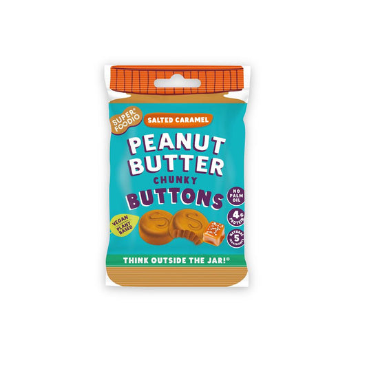 Superfoodio Peanut Butter Buttons - Salted Caramel 20g (Pack of 15)