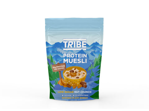 Tribe Protein Muesli (Pouch) - Low Sugar Nut Crunch 400g (Pack of 5)