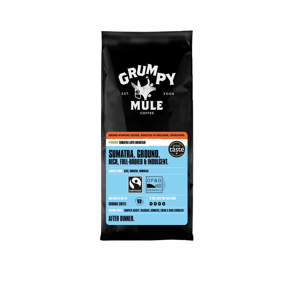 Grumpy Mule Sumatra Gayo Coffee Organic 227g (Pack of 6)
