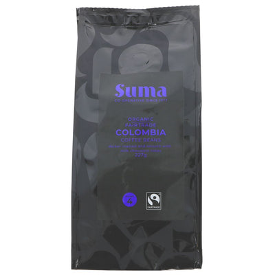 Suma Organic Colombia Coffee Beans 227g (Pack of 6)