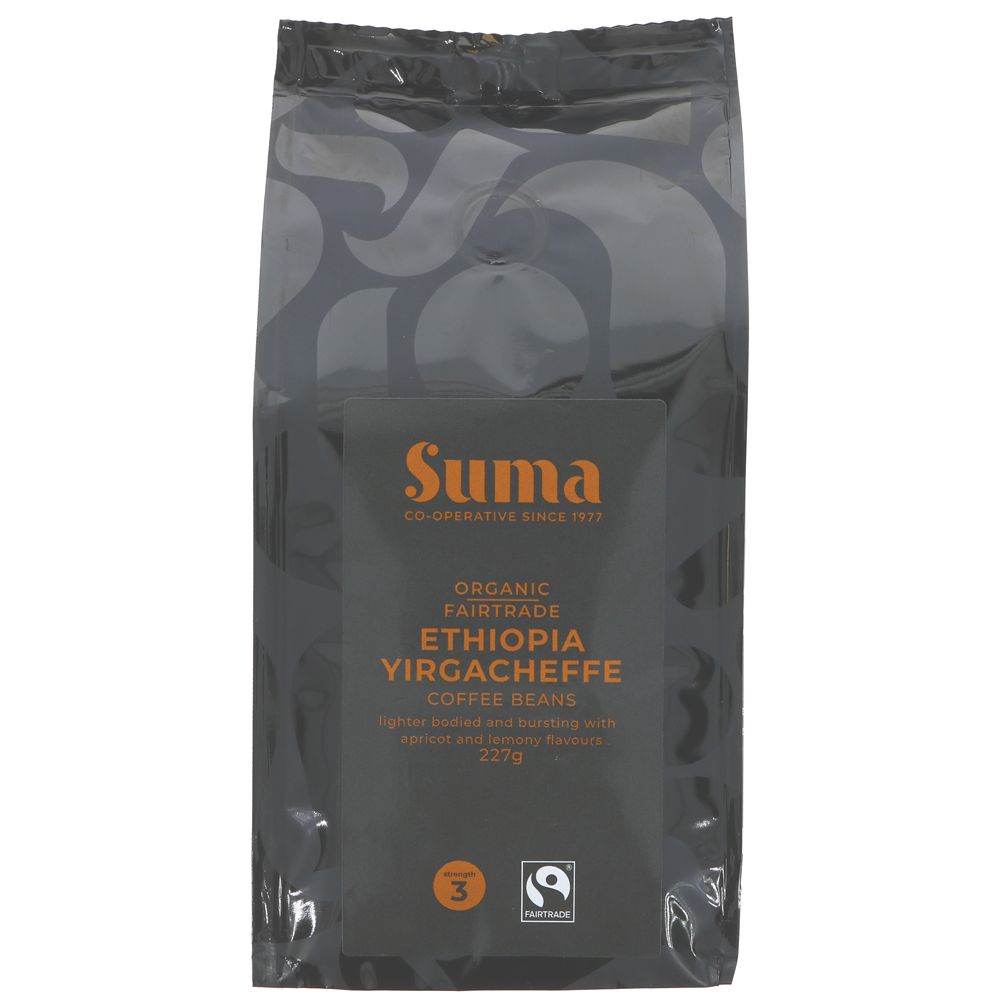 Suma Organic Ethiopia Yirgacheffe Beans 227g (Pack of 6)