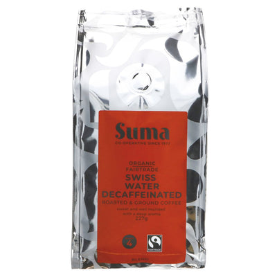 Suma Organic Swiss Water Decaf Ground 227g (Pack of 6)