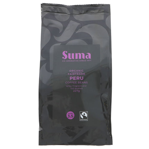 Suma Organic Peru Coffee Beans 227g (Pack of 6)