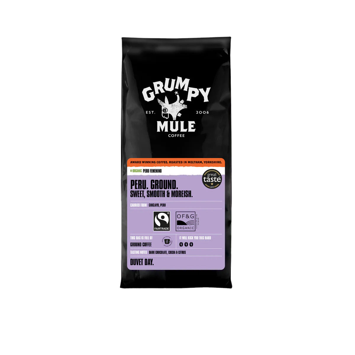 Grumpy Mule Grumpy Cafe Femenino Peru Organic 227g (Pack of 6)