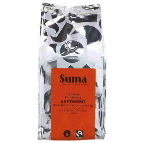 Suma Organic Espresso Ground Coffee 227g (Pack of 6)