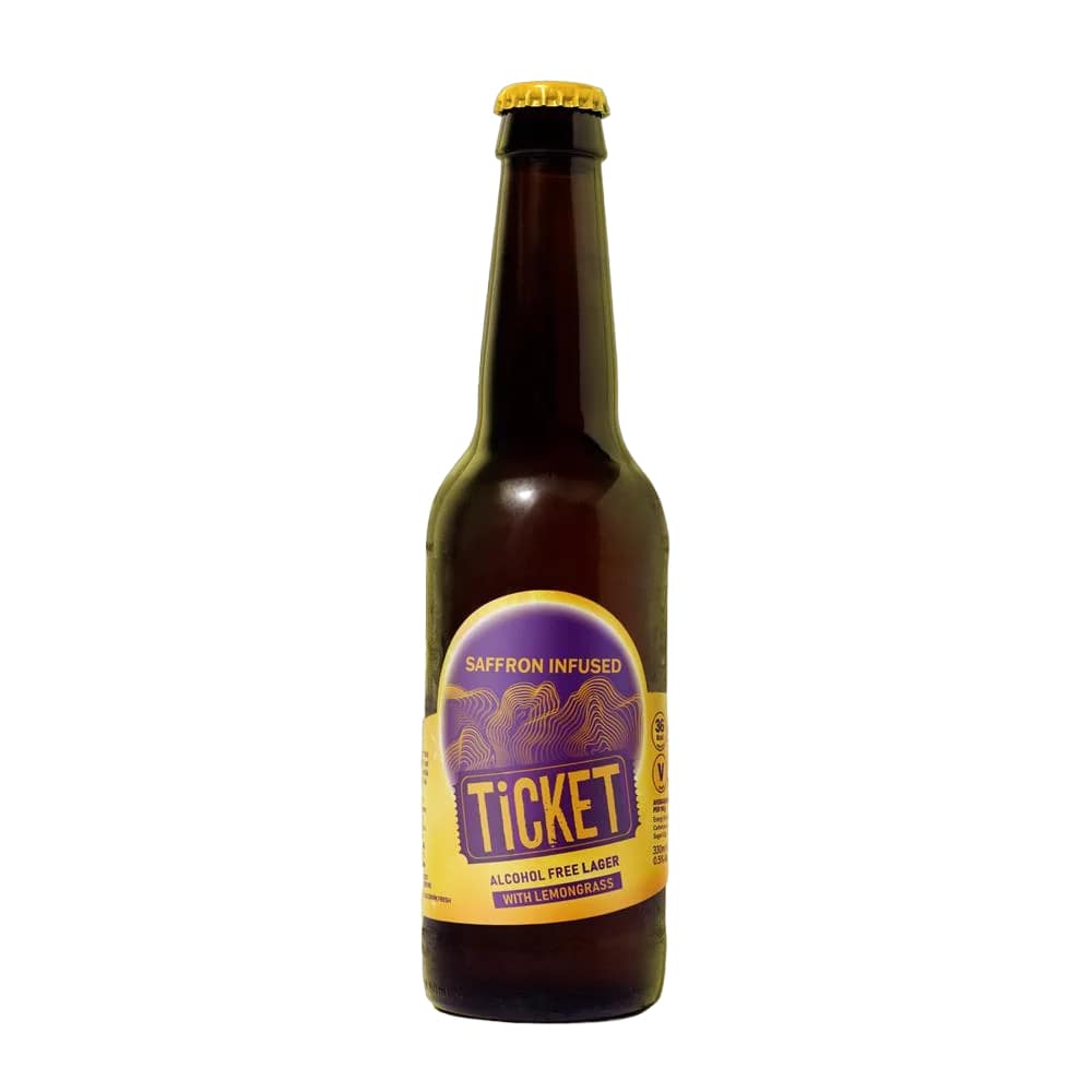 Ticket Saffron Lager AF Bottle 330ml (Pack of 12)