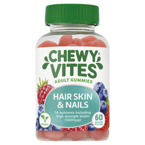 Chewy Vites Adults Hair Skin Nails 60 Gummies (Pack of 2)