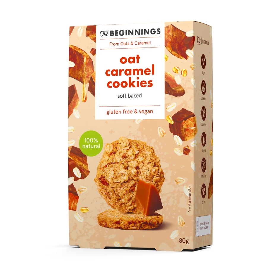 The Beginnings Oat Caramel Cookies 80g (Pack of 8)