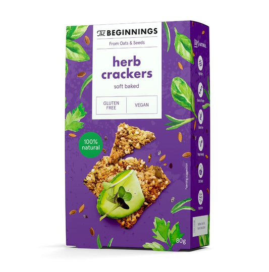 The Beginnings Herb Crackers 80g (Pack of 8)