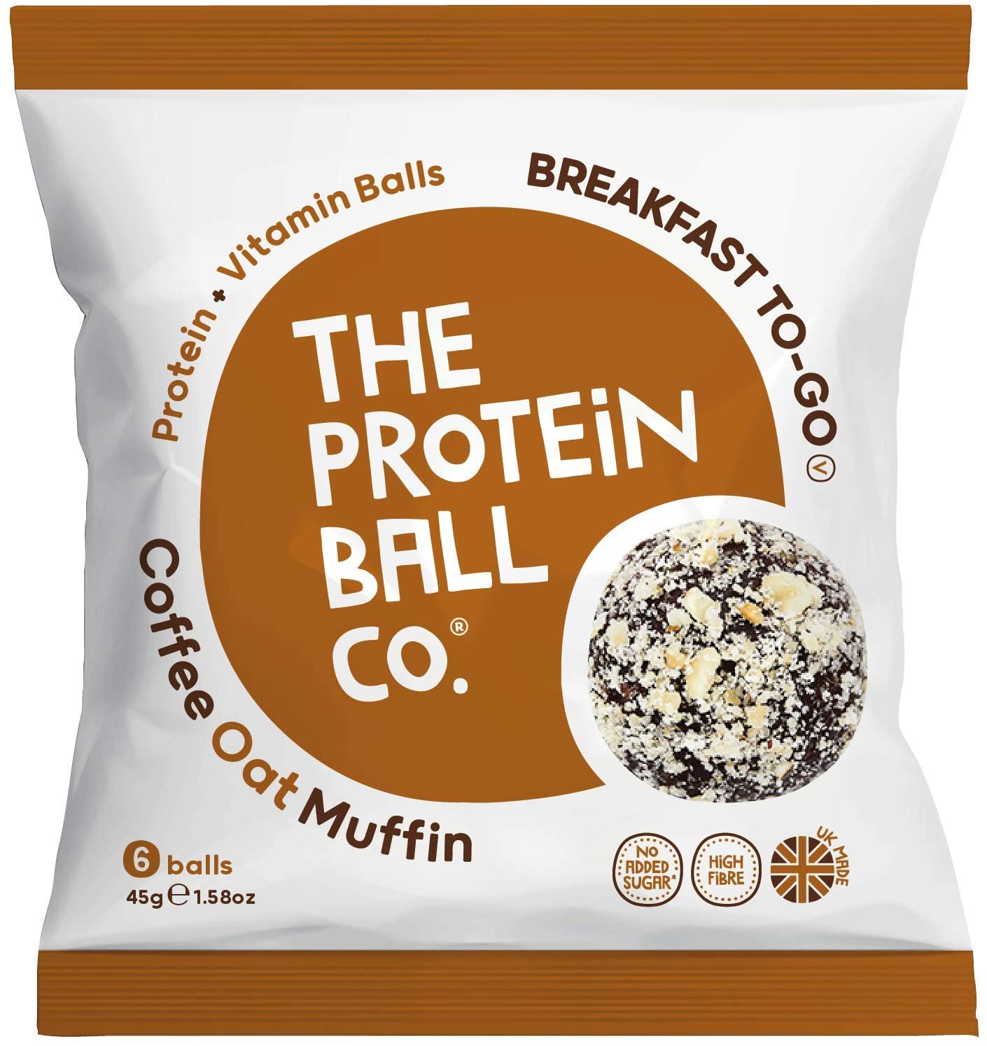 The Protein Ball Co Coffee Oat Muffin - Breakfast on the go 45g (Pack of 10)