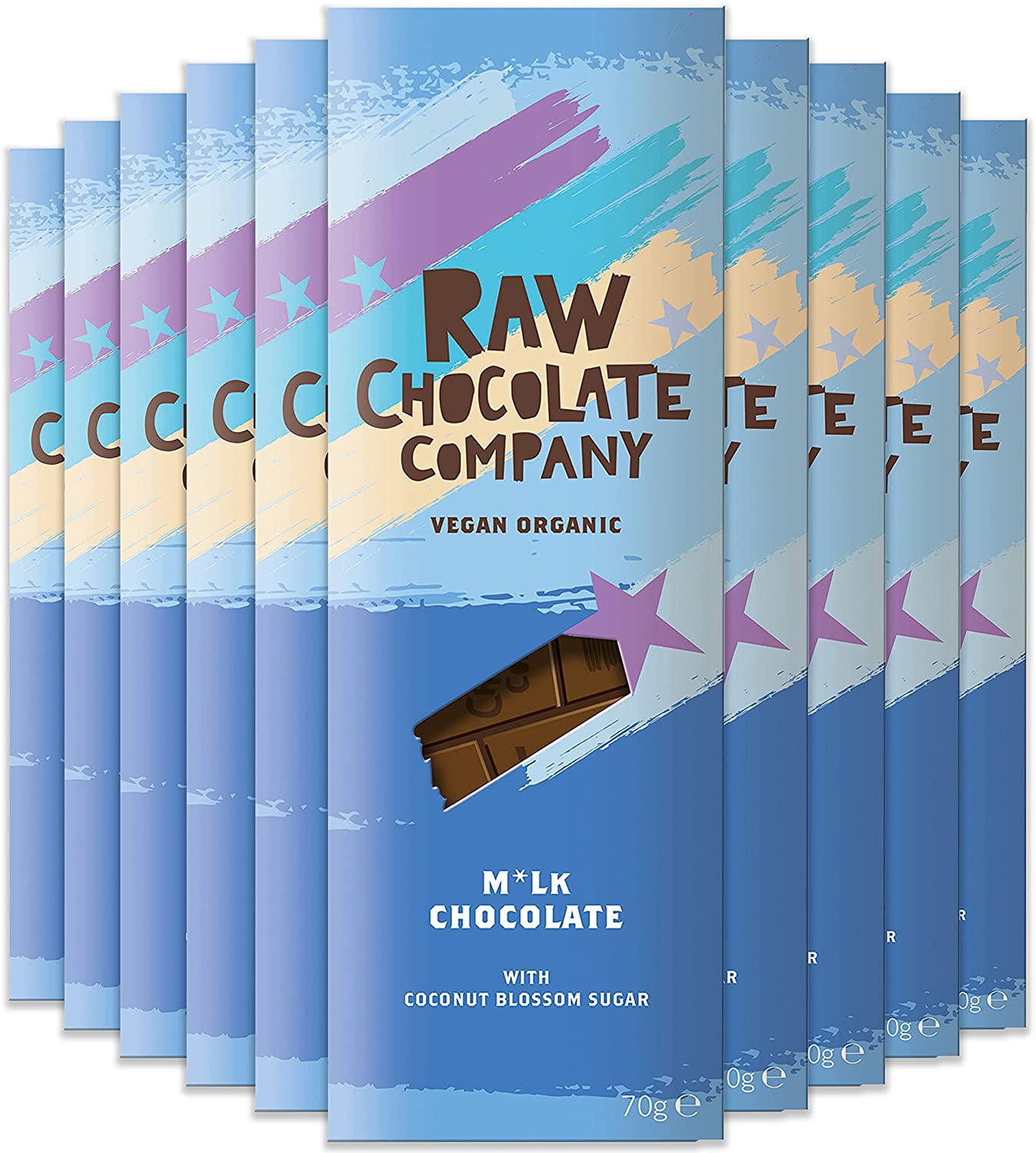 Raw Chocolate Company M*lk Chocolate Bar 70g (Pack of 10)