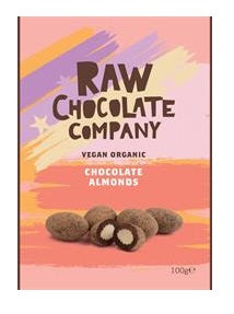 Raw Chocolate Company Organic Chocolate Almonds 100g (Pack of 6)