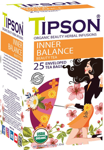 Tipson Organic Beauty Inner Balance Tea 37.5g 25 Tea Bags