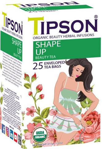 Tipson Organic Beauty Shape Up Tea 37.5g 25 Tea Bags
