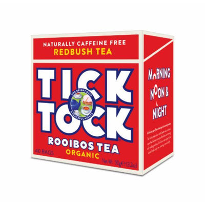 Tick Tock Organic Rooibos Tea 40bag (Pack of 4 - 160 Bags)