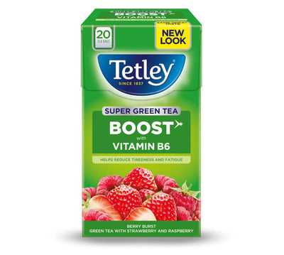 Tetley Boost Strawberry & Rasberry 20 Bags (Pack of 4)