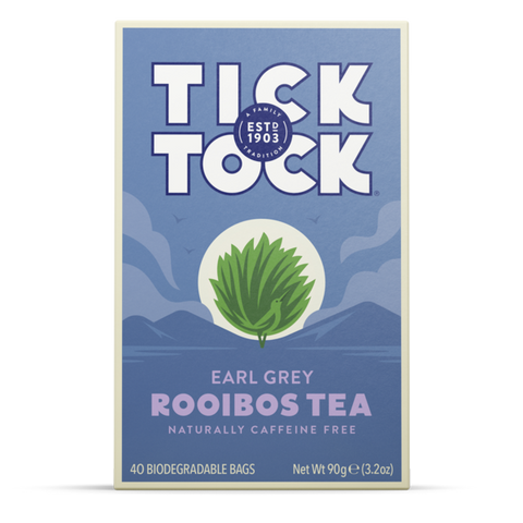 Tick Tock Earl Grey Rooibos Tea 40 Bags (Pack of 4)
