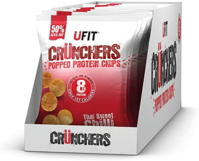 UFIT Crunchers High Protein Popped Chips - Thai Sweet Chilli 35g (Pack of 11)