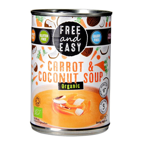 Free & Easy Carrot & Coconut Soup Organic 400g (Pack of 6)