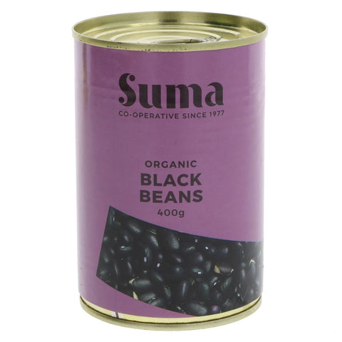 Suma Organic Black Beans Organic 400g (Pack of 12)