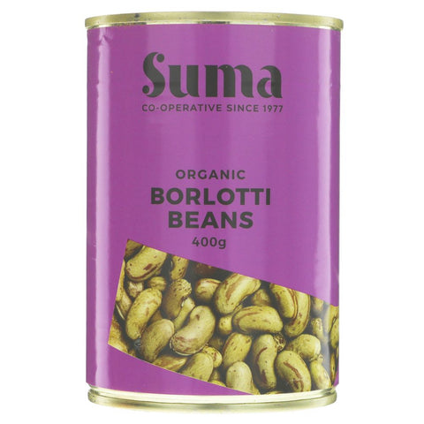 Suma Organic Borlotti Beans Organic 400g (Pack of 12)