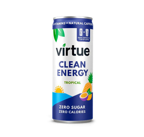 Virtue Drinks Clean Energy - Tropical 250ml (Pack of 12)