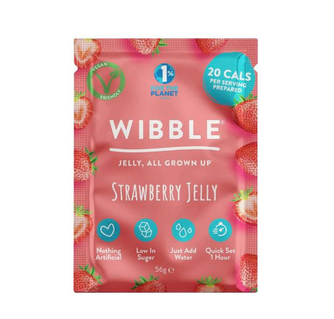 Wibble Strawberry Vegan Jelly Crystals 57g (Pack of 6)