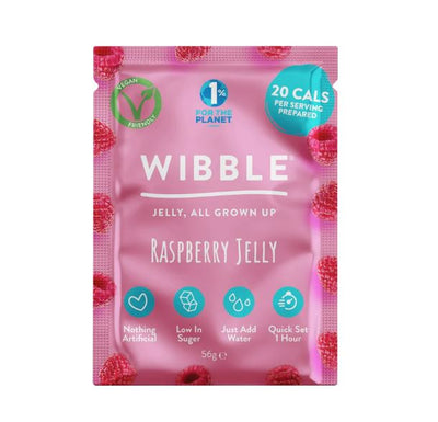 Wibble Raspberry Vegan Jelly Crystals 57g (Pack of 6)