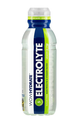 WOW Hydrate Electrolyte Lemon & Lime 500ml (Pack of 12)