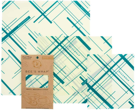 Wax Wrap Beeswax Organic Cotton Food Bags Small 21x31cm,  Medium 25x31cm, Large 32x31cm  3pack