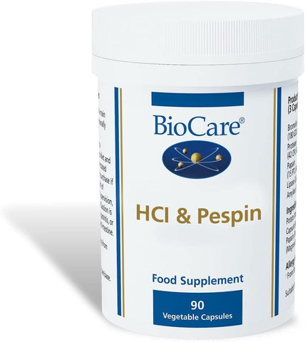 BioCare HCI and Pepsin. Stomach Acid and Pepsin - 90 Vegs Caps