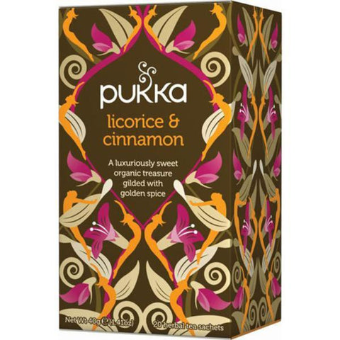 Pukka Licorice & Cinnamon Organic Herbal Tea 20 Teabags * 4 Pack