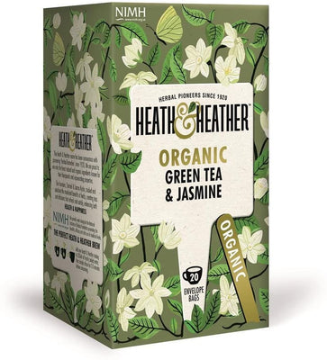 Heath & Heather Organic Green Tea & Jasmine Tea 20 Bags