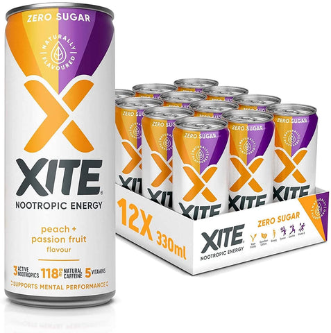 XITE Energy Peach and Passion Fruit 330ml (Pack of 12)