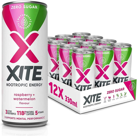 XITE Energy Raspberry Watermelon 330ml (Pack of 12)