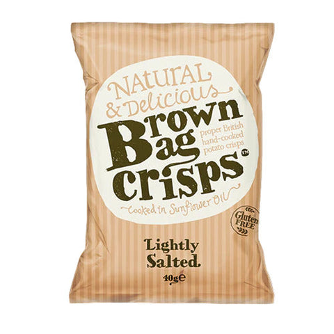 Brown bag crisps Lightly Salted 40g (Pack of 20)