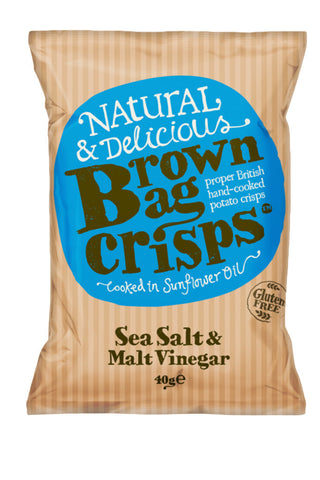 Brown bag crisps Sea Salt and Vinegar 40g (Pack of 20)