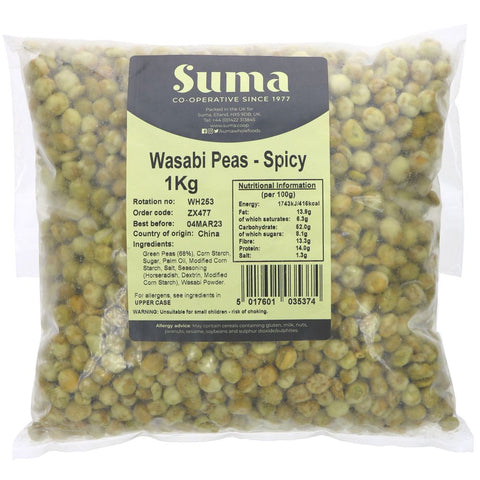 Suma Bagged Down Wasabi Peas - Spicy 1kg
