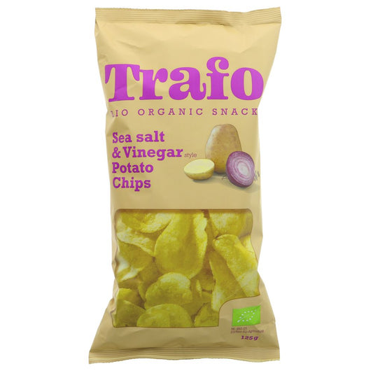 Trafo Salt & Vinegar Crisps Organic 125g (Pack of 12)