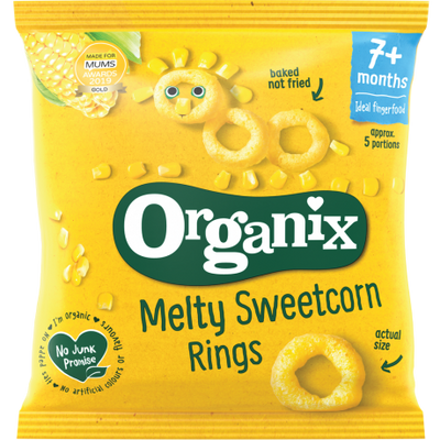 Organix Organic Sweetcorn Rings 20g (Pack of 8)
