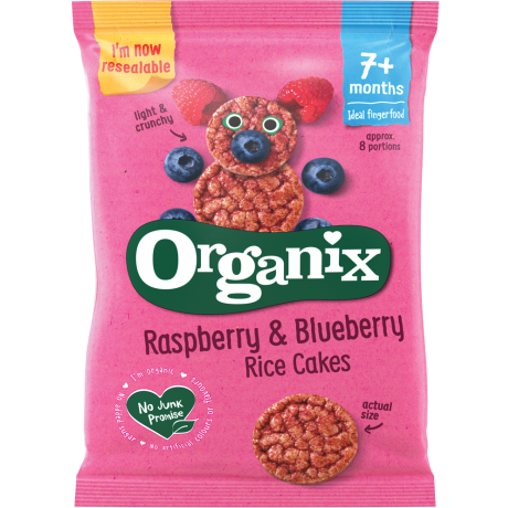 Organix Organic Raspberry & Blueberry Rice Cakes 50g (Pack of 7)